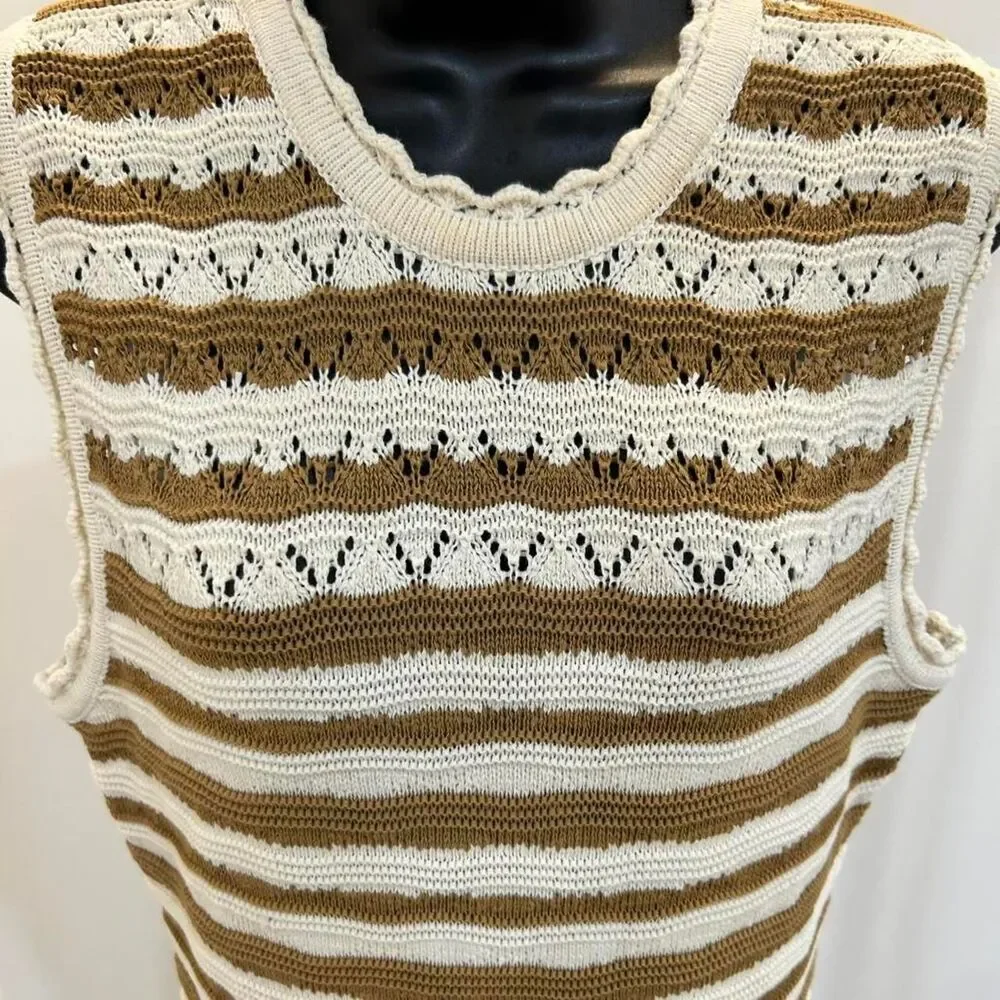Veronica-beard Women's striped crochet Dress size Large - Picture 4 of 8